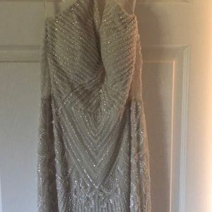 Adrianna Papell beaded off white gown